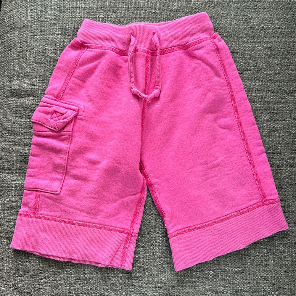 Hanna Andersson Pink Cargo Shorts Knit Drawstring Size 110 US 5 French Terry